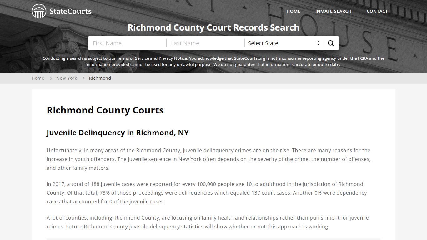 Richmond County, NY Courts - Records & Cases - StateCourts